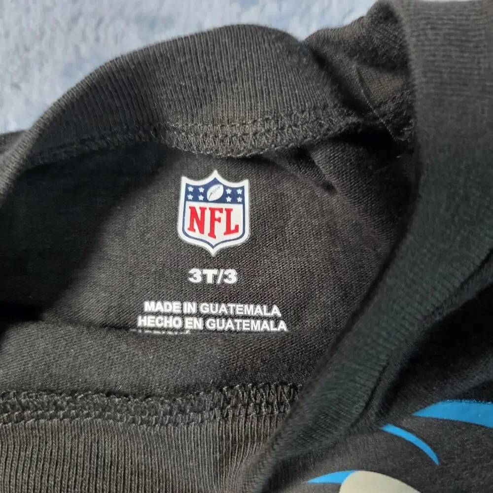 Carolina Panthers Toddler 3T Shirt Lot of 2 NFL Black Graphic Tees NWT